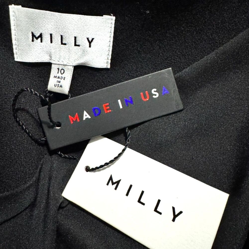 Milly Larissa Dress Black V-Neck Sleeveless Bodycon Cold Shoulder LBD NWT Sz 10 - Picture 6 of 9